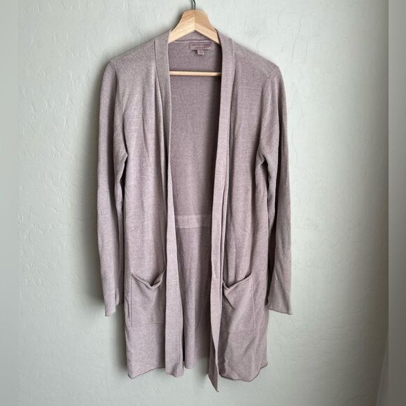 Barefoot Dreams Cozy Chic Ultra Light Back Tie Cardigan Dusty Rose Size Small - Picture 3 of 7